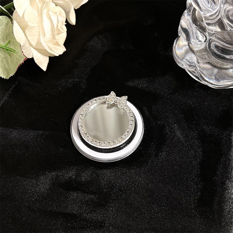 Magnetic Mobile Phone Airbag Bracket Glass Mirror Sticker Magsafe Flower Love Bow Rhinestone Portable Makeup