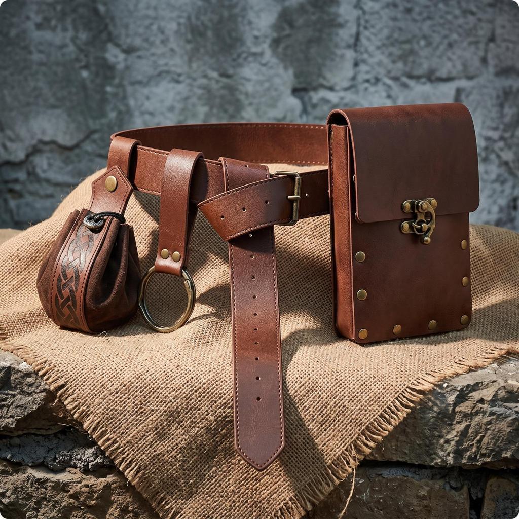 Wikinger Mittelalter Gürtel mit Beutel Mittelalter-inspiriert Taille Vintage