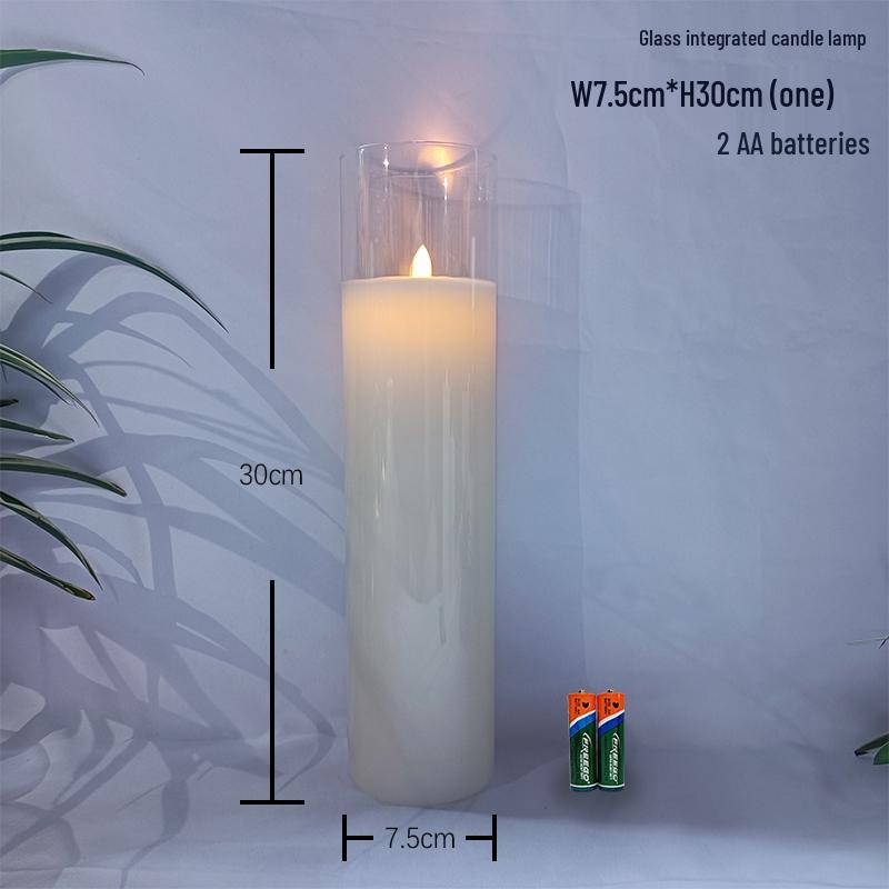 Remote-Controlled LED Glass Candle Lamp with Flickering Flame - Ideal for Romantic Home Decor and Weddings