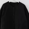 Women Coat Round Neck Long Sleeve Single Breasted Cardigan Solid Color Jacket Coat with Pockets Daily Wear