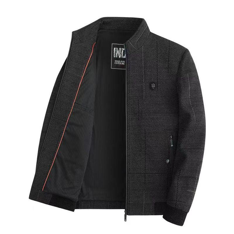 Thick Chenier Men's Dad Spring and Autumn Jacket Medium Old Father Jacket Casual Lapel New