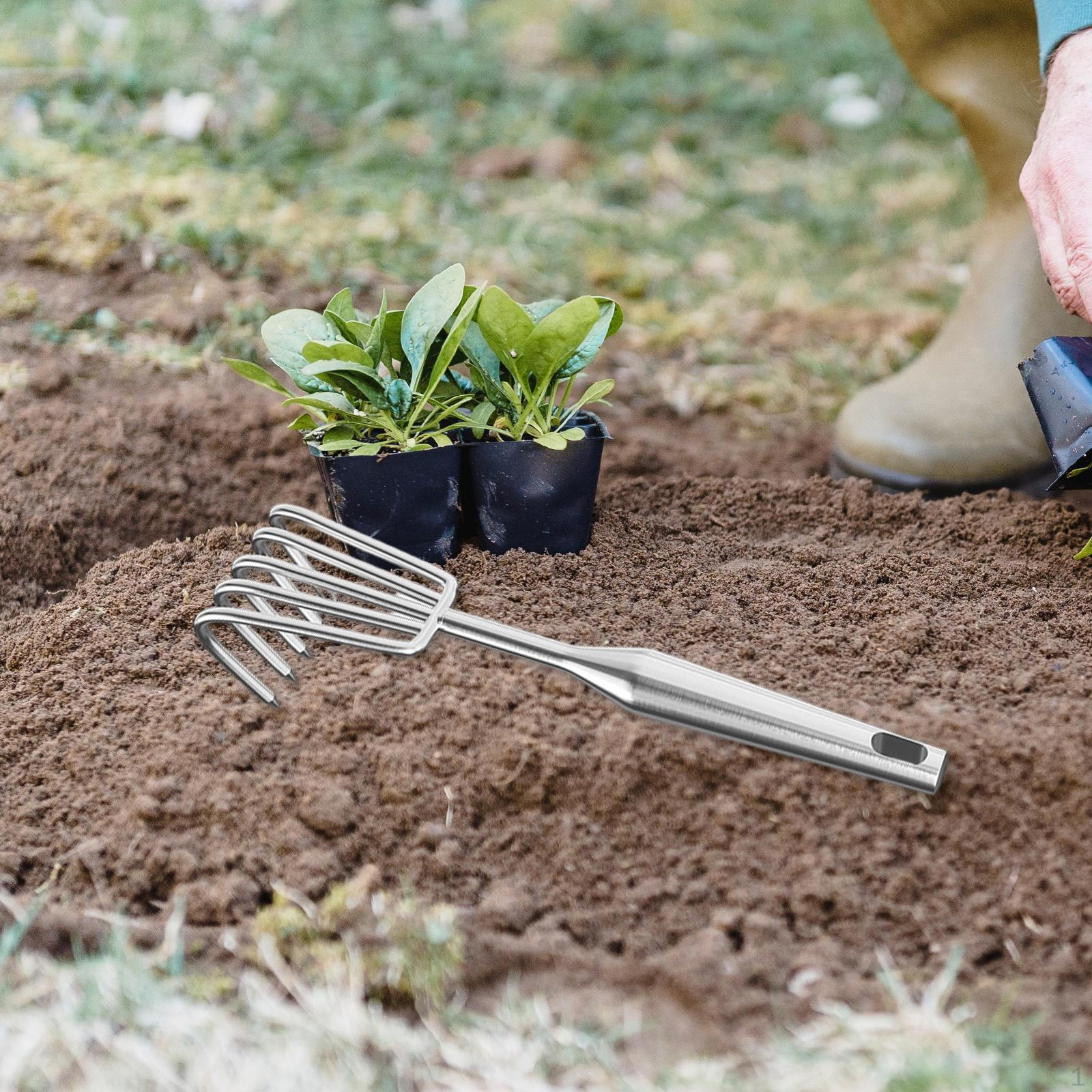 

Ergonomic Hand Rake for Weeding, Claw Tool, And Rustproof, Loosening The Soil And. 5 Tine