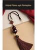 Red Sandalwood Gourd Car Pendant for Safe Travels - Unisex Rearview Mirror Charm