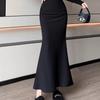 Women's High-Waist Fishtail Skirt: Spring/Autumn Korean Style, Solid Color, Slim Fit