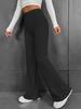 2024 Autumn/Winter Women's European & American Fashion High-Waist Flare Pants - Slimming Solid Color