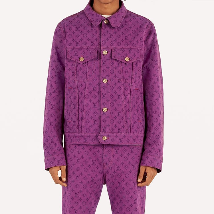 LOUIS VUITTON Denim Jacket Men's Purple 1A5P3