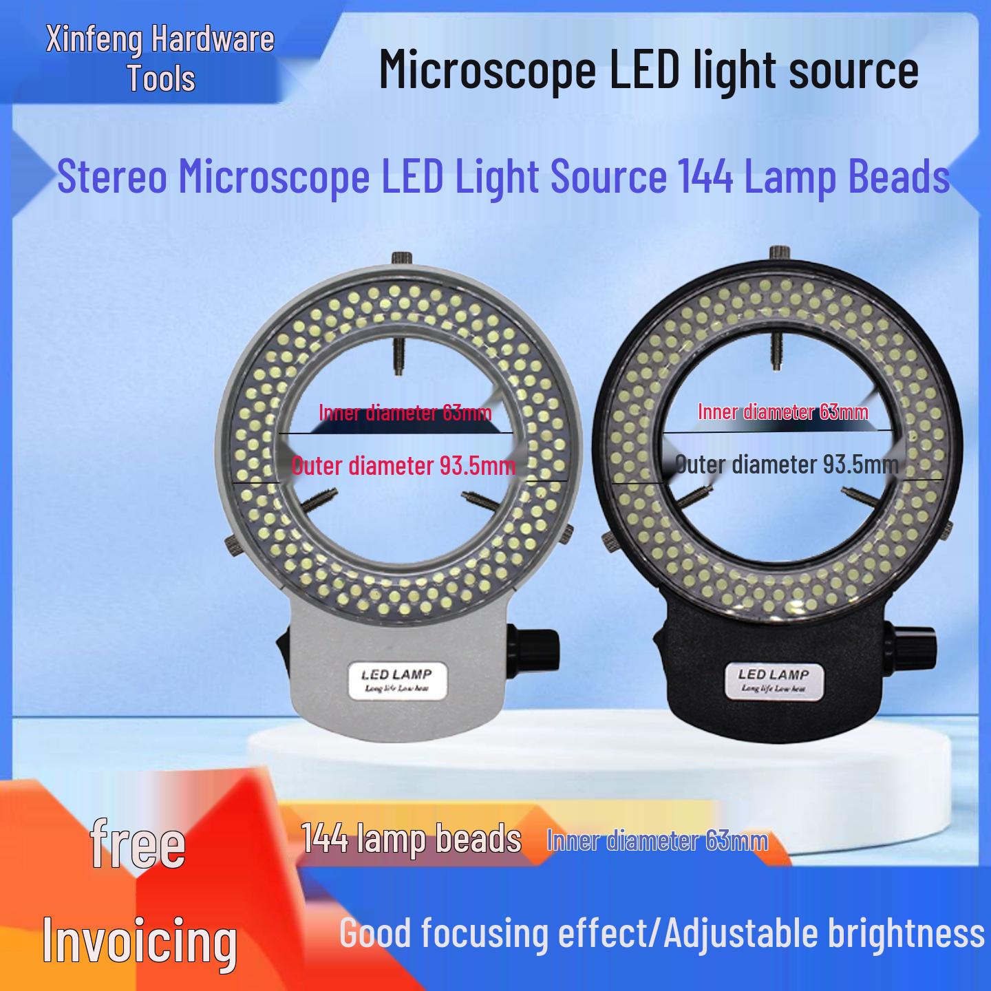 144 LED Microscope Ring Light, Adjustable and CE Certified for Industrial Cameras