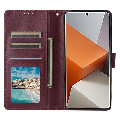 For Xiaomi Redmi Note 13 Pro+ 5G Case PU Leather Stand Phone Cover with 3 Card Slots