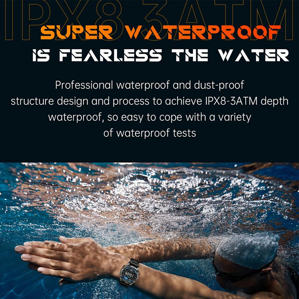 KT80 1,46 Zoll Outdoor Smartwatch mit Taschenlampe Gesundheitsmonitor Multi-Sport-Modi Armbanduhr