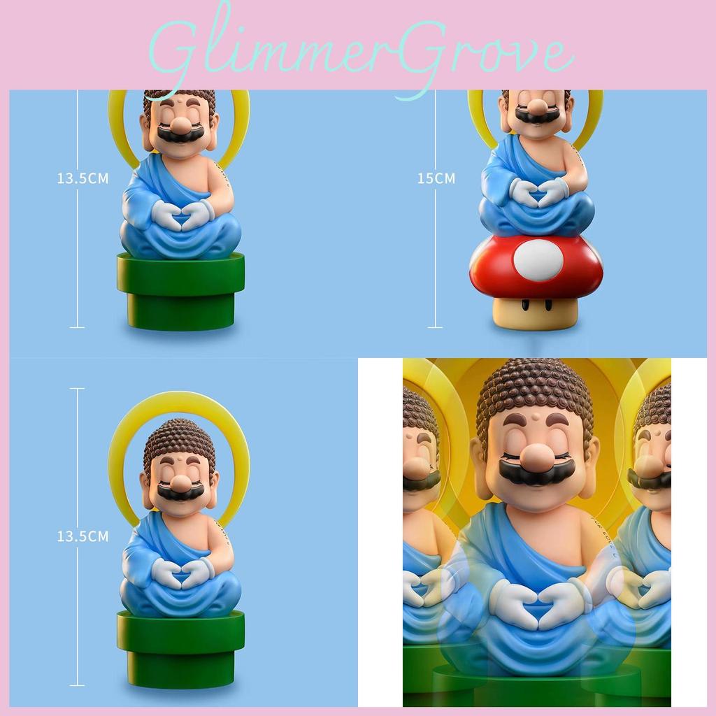 Bros Mario Super Buddha Water Pipe Figure Toy Cartoon Game Ornament Collection