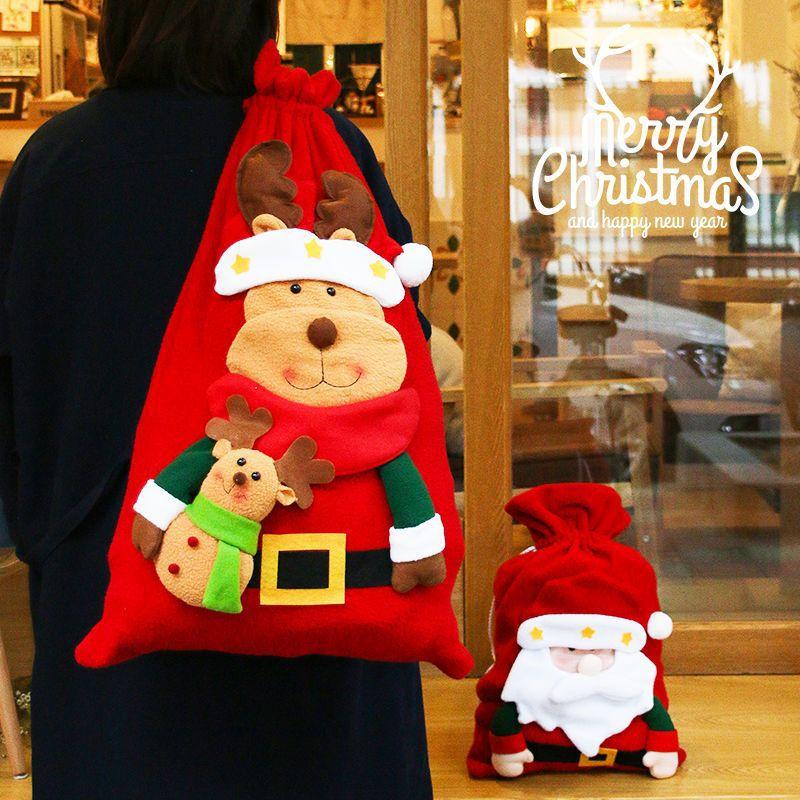 Velká vánoční dárková taška Vánoční dekorace Štědrý den Santa Claus Sněhulák Cukroví Dárky pro děti