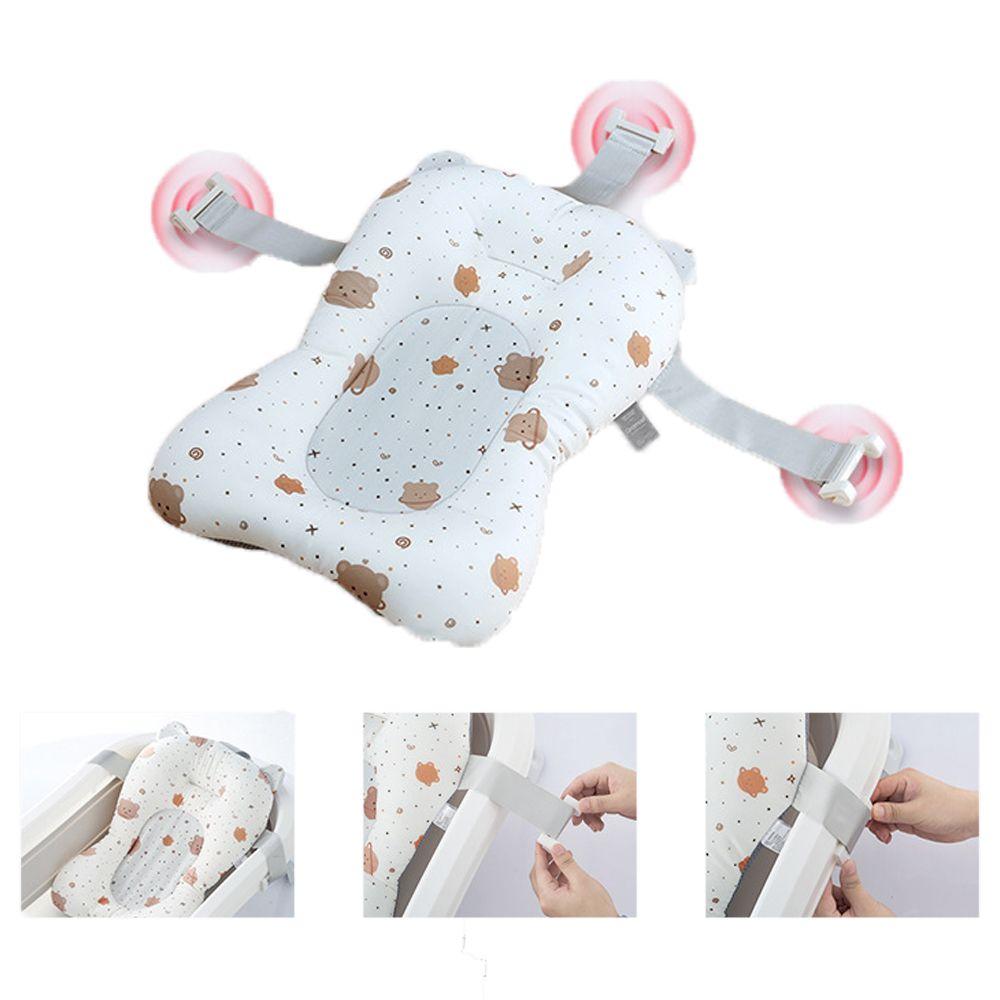 Bear Anti-Slip Security Infant Bathtub Pad Baby Bath Cushion Newborn Bath Seat Shower Support Mat