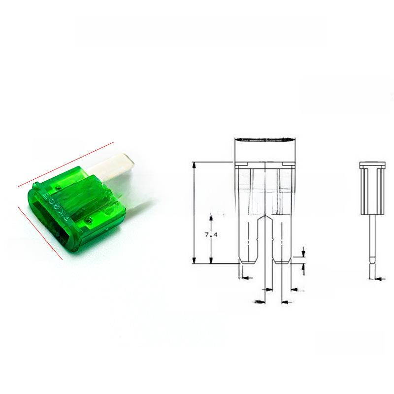 Micro M2 Mini Long Leg Car Fuse Set (5A-30A, 32V)
