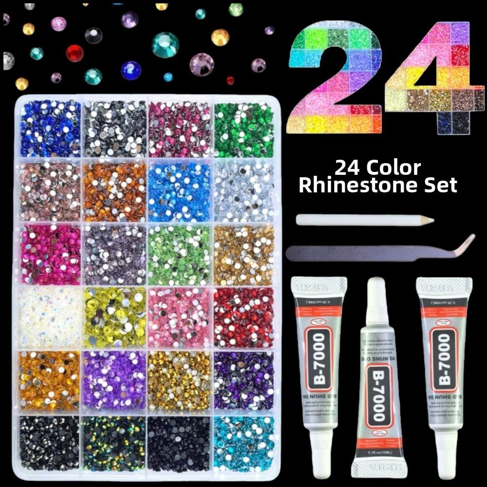 Multicolor Resin Rhinestone Kit DIY Decoration Craft Supplies Jelly Rhinestones Sparkling DIY Rhinestone Set for Hat Decoration