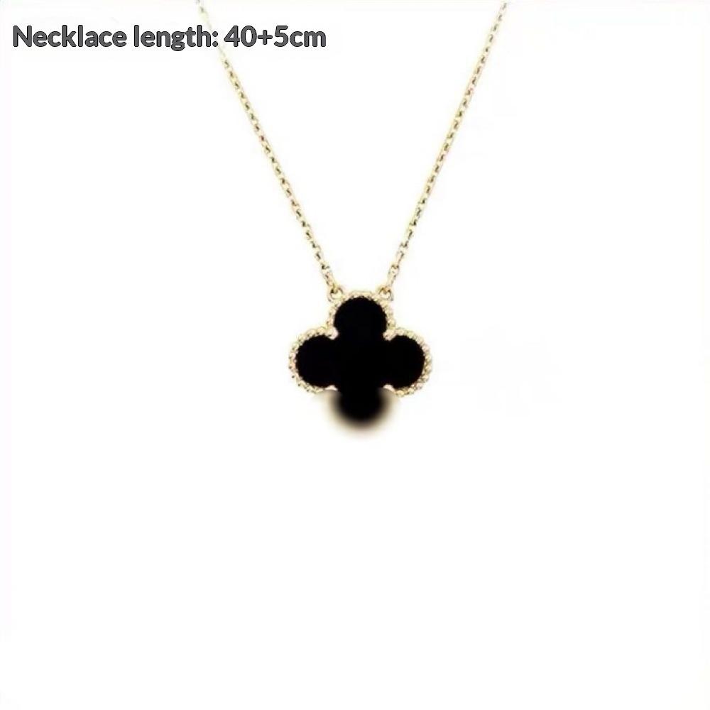Four-leaf Clover Necklace for Women Natural White Mother-of-pearl Carnelian Sweater Chain