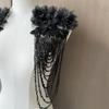 1 pièce Chaîne à Pompons Perles Fleurs en Maille Ornements d'Épaule DIY Robe de Mariée Vêtements de Spectacle Décor Patch de Broderie Mode