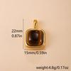 Exaggerated Geometric Tiger Eye Stone Pendant Necklace In Stainless Steel