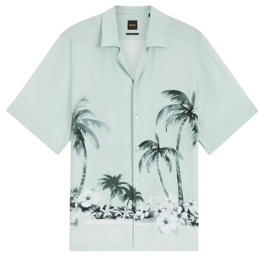 Boss Mens Patterned Short-Sleeved Shirt