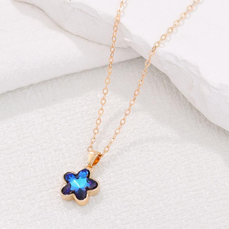 Neues Produkt allmähliche Veränderung Fünf-Sterne-Schmuckset Mode Persönlichkeit ins leichter Luxus Mädchen Halskette Schlüsselbeinkette