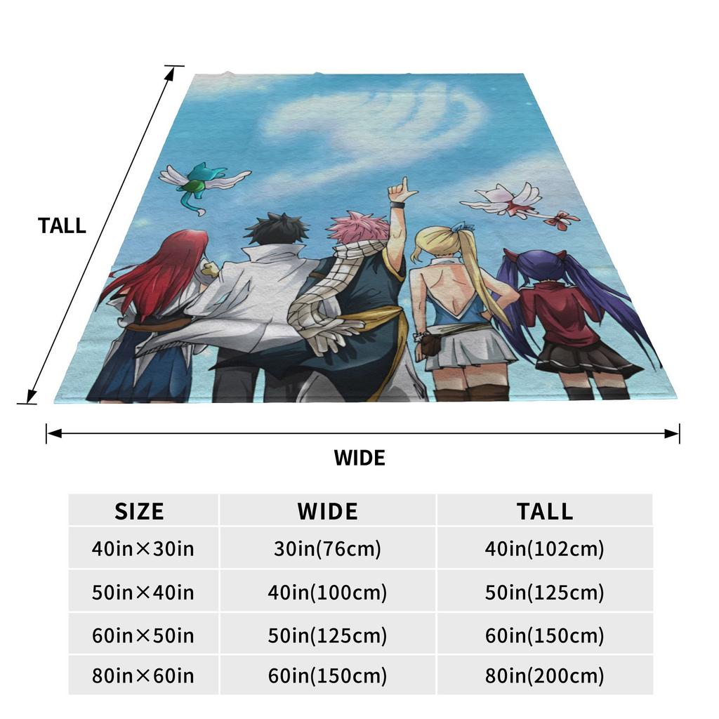 Fairy Tail Knitted Blanket Flannel  Super Soft Throw Blankets for Outdoor Travel Bedspread