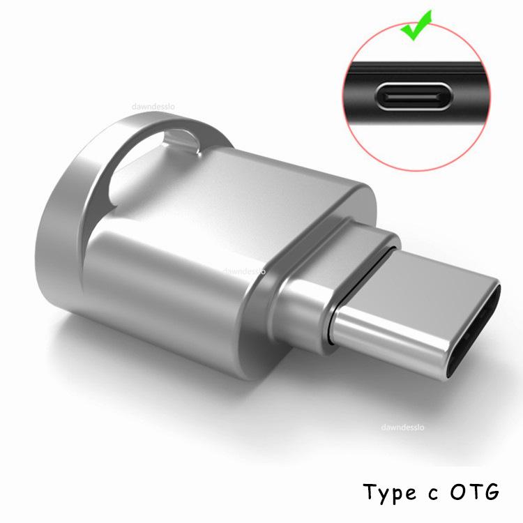 Type C OTG To TF Adapter Micro-SD Memory Card Reader For Samsung Huawei Xiaomi Aluminum Cardreader For Micro TF Microsd Laptop