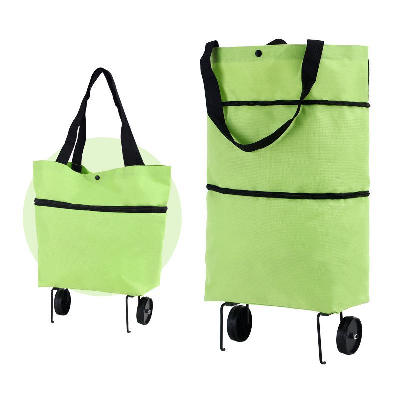Foldable Oxford Cloth Wheeled Shopping Trolley Bag
