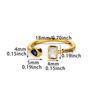 Zircon Square Drop Rings For Women Stainless Steel Gold Color Geometric Ring Wedding Engagement Christmas Jewelry Gift