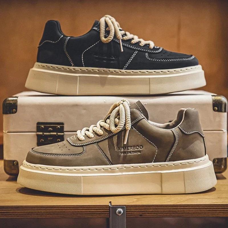 Sneakers Men Sports Casual Sneaker Thick Bottom Lace Up Skateboard Shoes Trend Retro Designer Tennis Men Male Chaussure Hommes