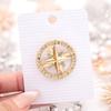 Decorative Compass Jewelry Vintage Rhinestone Star Brooch, Men Women Alloy Retro Lapel Pin Pin, Badge Accessory for Clothing Decor Brooch
