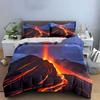 Volcanic Eruption Scenery Set Soft Skin-Friendly Bedding Set Includes 1 Duvet Cover And 2 Pillowcase Gift