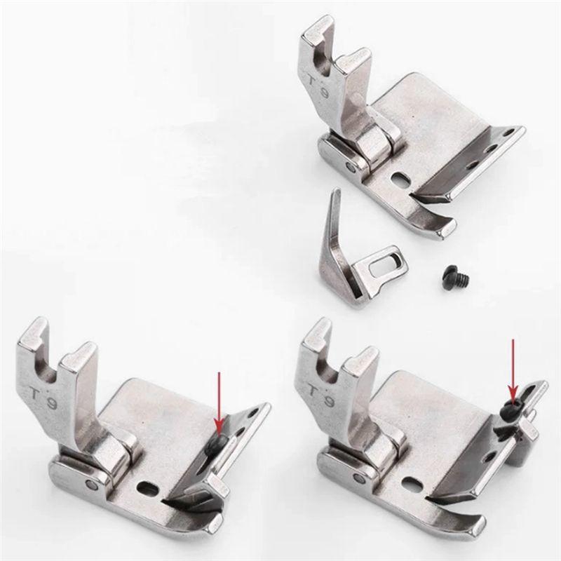 ABWR-2 PCS T9 Universal Presser Foot Silver Steel Hemming 3-In-1 Multifunctional Sewing Machine Presser Foot