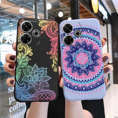 Weiche Silikonhülle mit Spitzenblume für iPhone Xiaomi Redmi Note 13 14C 15 Samsung A55 A35 M35 S24 FE S25 Huawei Honor Kamera Schutzhülle mit stoßfester Abdeckung