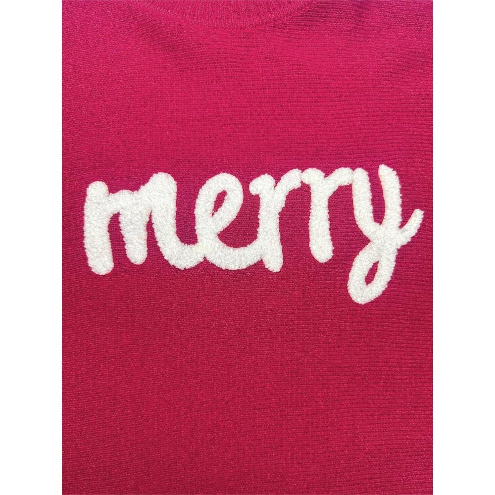 Autumn and winter new letter loose Christmas round neck pullover sweater comfortable pullover knitted sweater