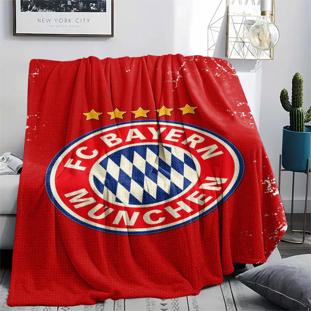 1PC FC Bayern Munich Patterned Flannel Blanket Suitable For All Seasons for Home Decor Warmth and Comfort Gifts Holiday Present