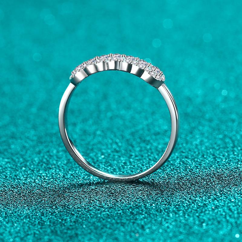 Smyoue GRA 2mm Full Moissanite Ring for Women Lab Created Diamond S925  Silver Plated 18k Wedding Jewelry Wholesale