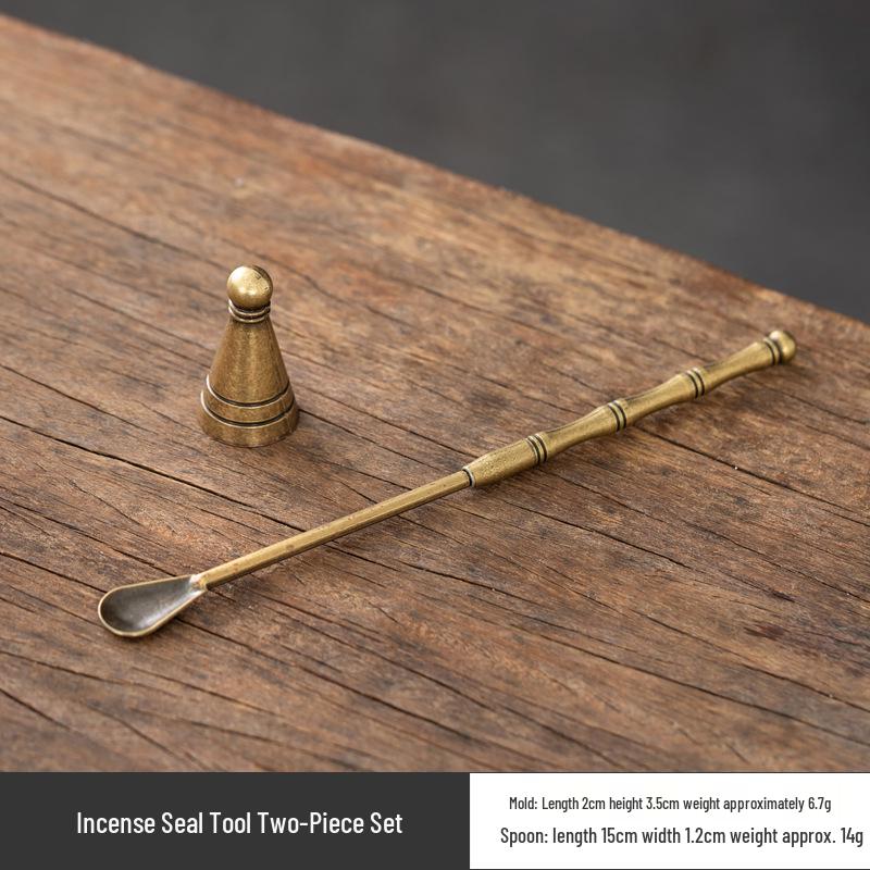 Retro Boshan Incense Burner Set: Incense Tower Mold, Seal, and Spoon for Ceremony - No Sticky Powder Sandalwood.