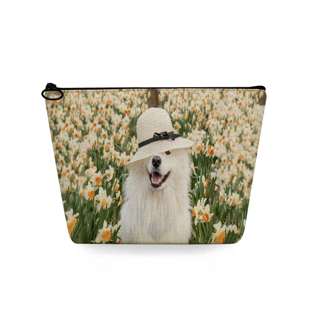 Women Dog Print Cosmetic Bag Toiletries Organize Travel Storage Case 6783