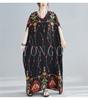 YONGO Maxi Long Short Loose Floral Plus Ethnic Resort Dress Women's Dress, Summer, Length, Sleeves, Fit, Print, V-Neck, Size, Retro, Style, (Free