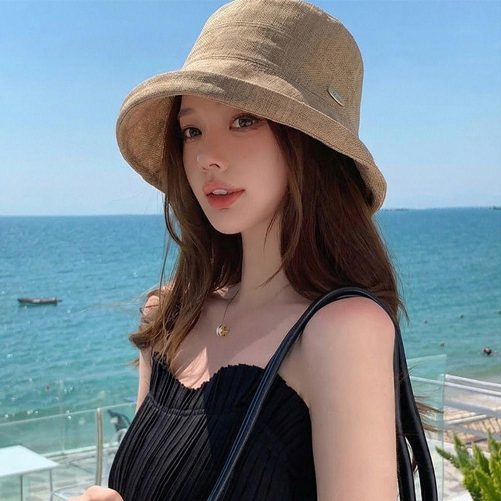 Wide Brim Women Fisherman Hat Rolled Edge Basin Hat Casual Bucket Hat Girl