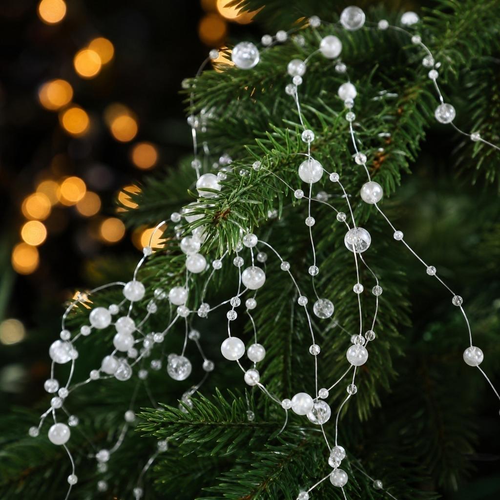 Christmas Beaded Garland with Pendants for Tree and Wreath Holiday Decor