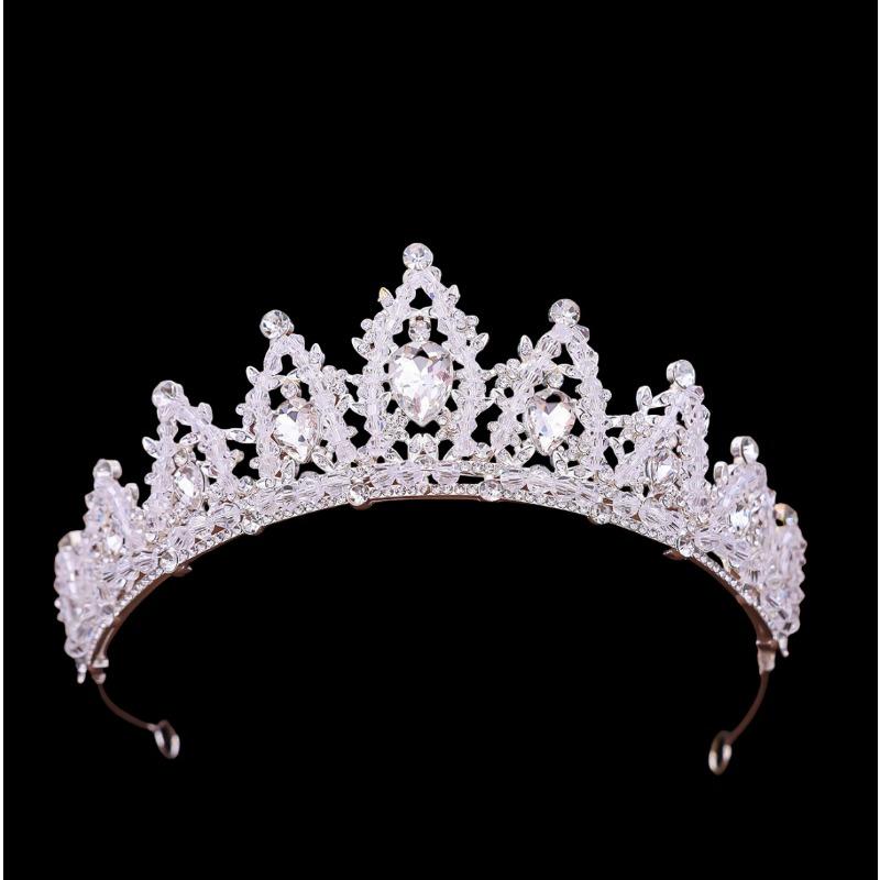 European and American Bride Crown Rhinestone Headwear Baroque Princess Water Drop Crown Wedding Hair Accessory Dress and Wedding Dress Accessories