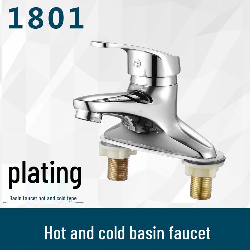 TLXT Copper Double Handle Washbasin Faucet with Pull-out Spray