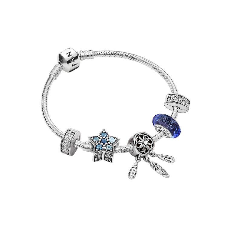 Pandora Star Wish Shining 925 Silver Bracelet Women bracelet ZT0554 Default Packaging,16