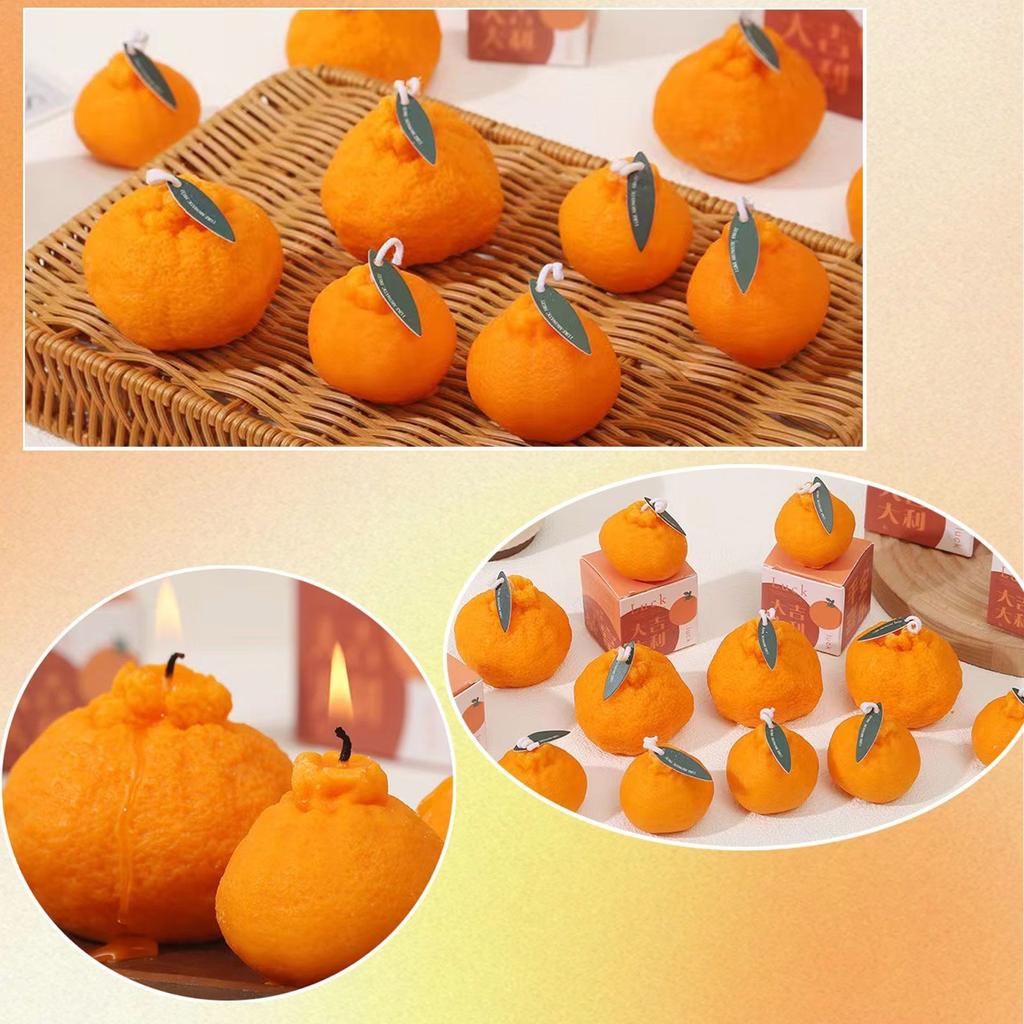 Tangerine Shape Silicone Molds for Candle Soap Chocolate Candy Fruit Shaped Silicone Candle Molds for Epoxy Resin