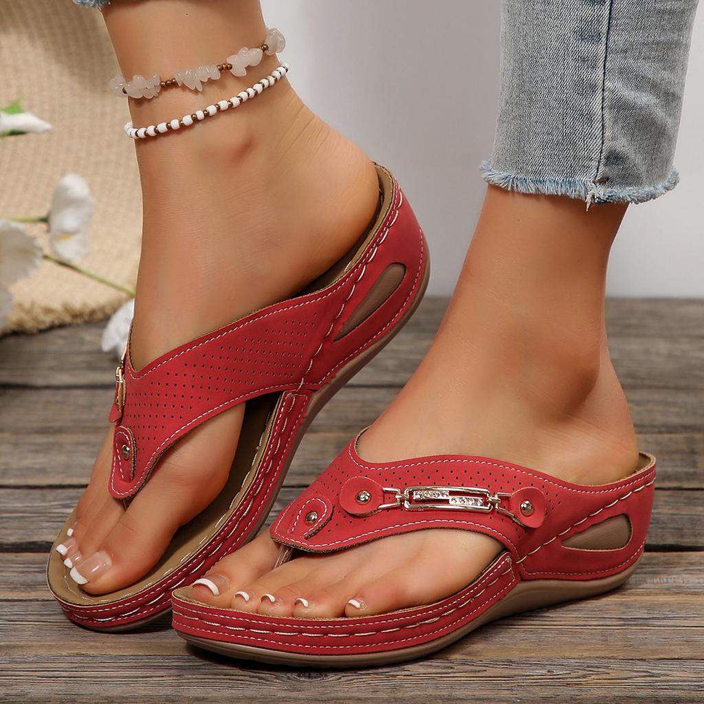 Infradito Retro da Donna con Supporto per l'Arco Plantare - Comodi Sandali Estivi a Infradito Slip-On