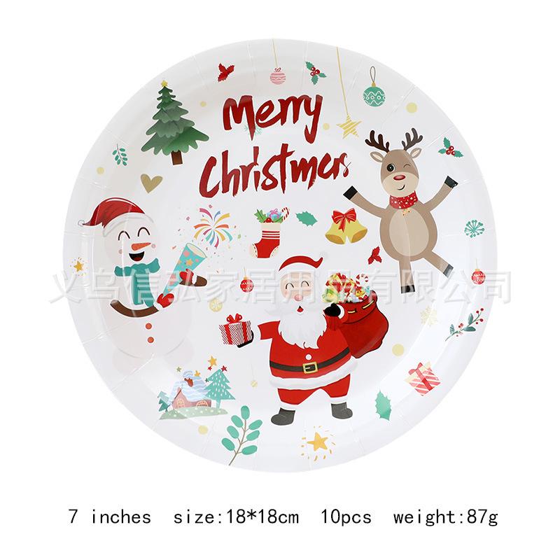 

Праздничный рождественский набор посуды: Бумажные тарелки, салфетки, стаканы, тарелки неправильной формы, скатерть, столовые приборы для новогодних вечеринок