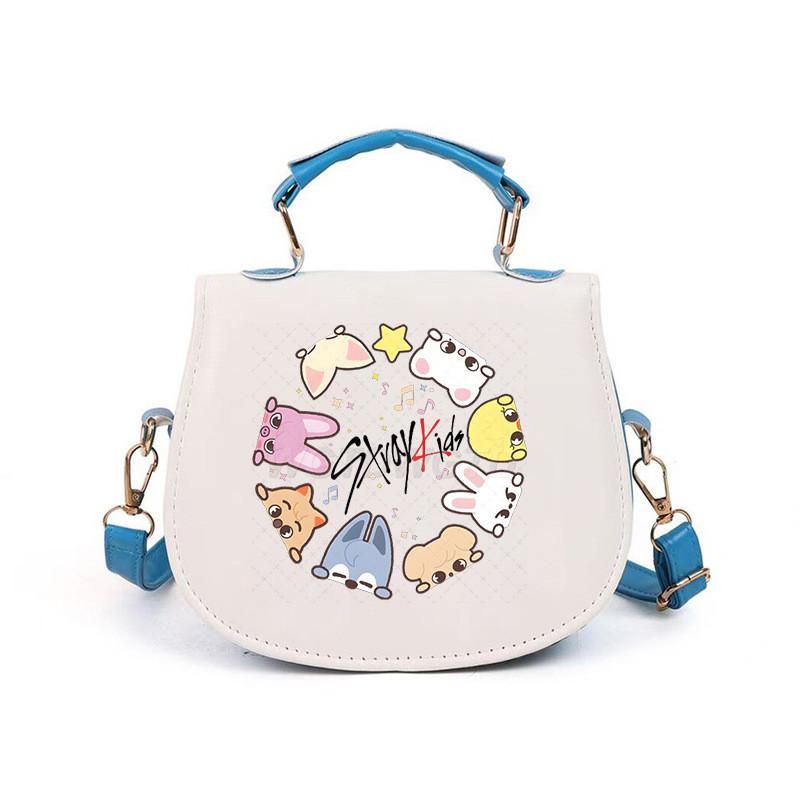 Kids Girls Straykids Felix Printed Student Lightweight Crossbody Bag Casual PU Shoulder Bags