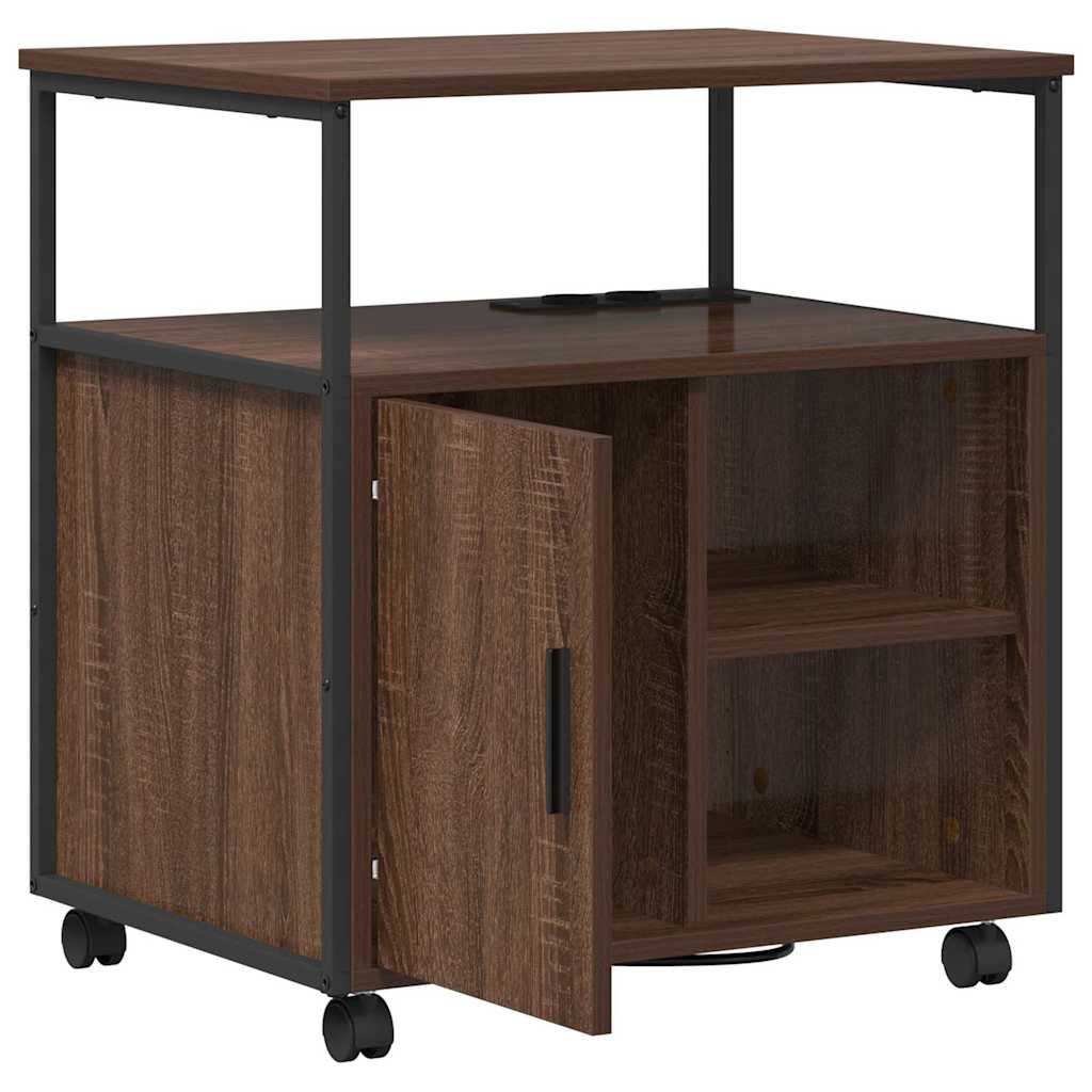 Cabinet with Charging Station Brown Oak Effect 61 x 46 x 67 cm
