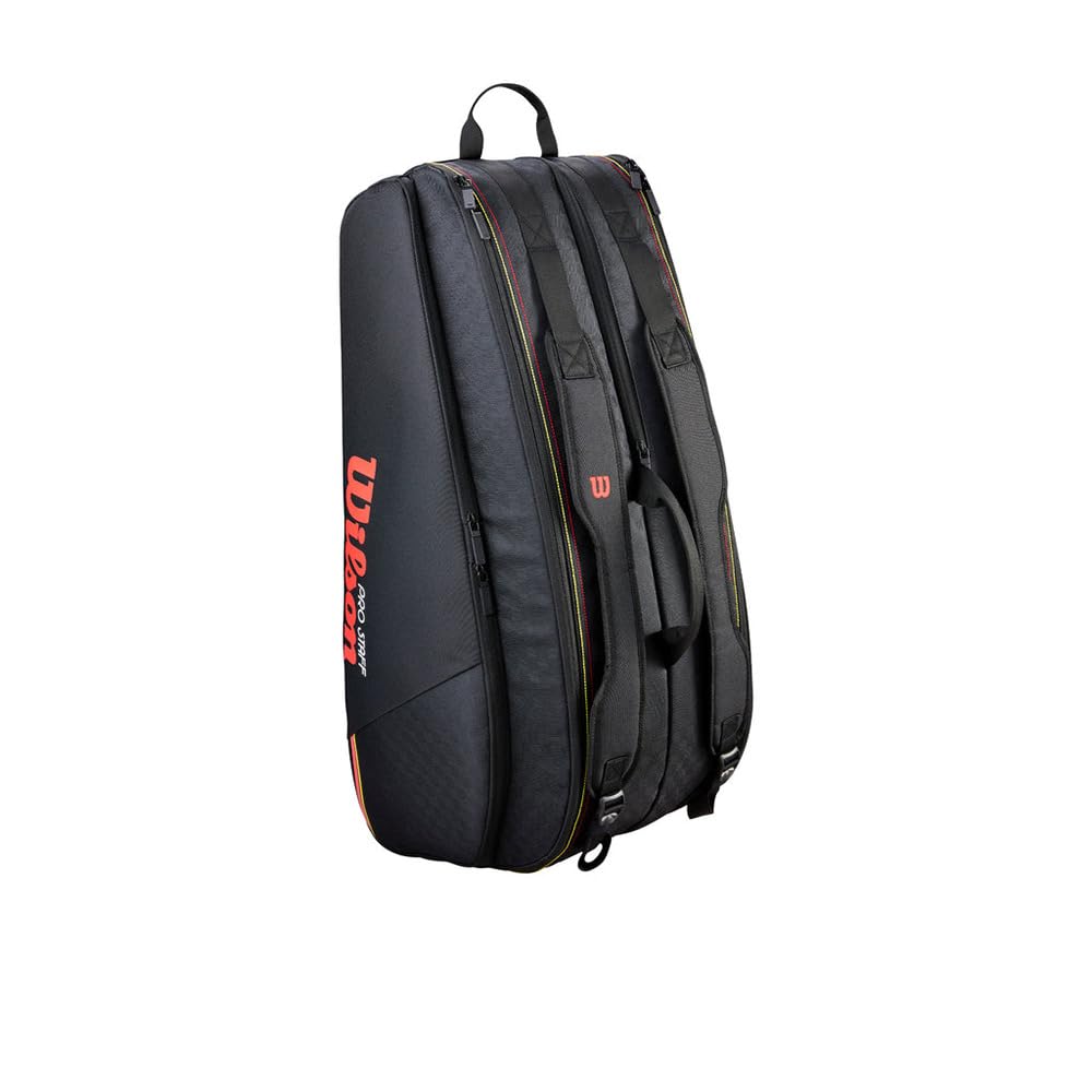 Wilson PRO STAFF CLASSIC Tennisschläger-Tasche für bis zu 12 Schläger in Schwarz WR8053801001 - (basierte mittelschwere Schläger) -