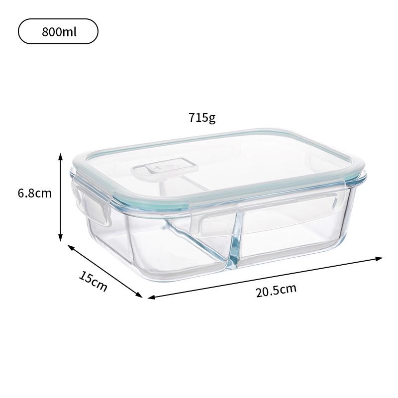 High Borosilicate Glass Lunch Container with Lid: Microwave-Safe Outdoor Rice Bowl & Food Storage Solution